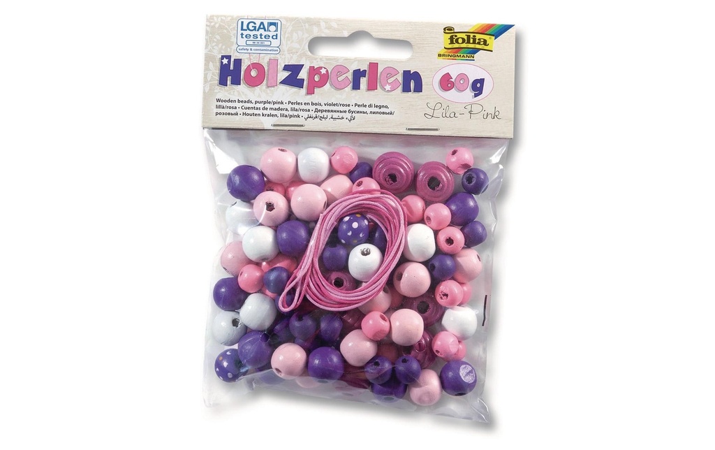 Folia Billes de bois Rose/Violet