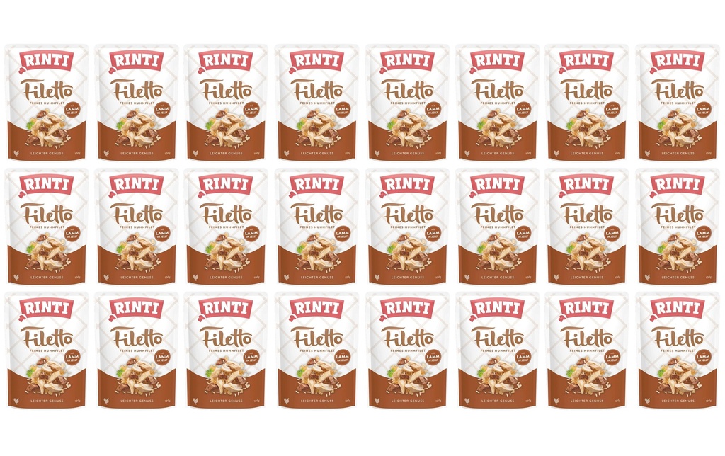 Rinti Alimentation humide Filetto poulet + agneau en gelée, 24 x 100 g