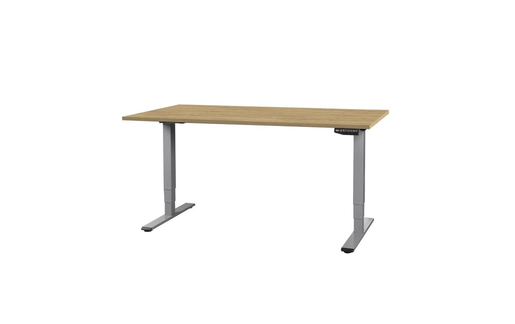 Contini table de bureau réglable en hauteur 2.0 x 0.9 m chêne, métal, gris