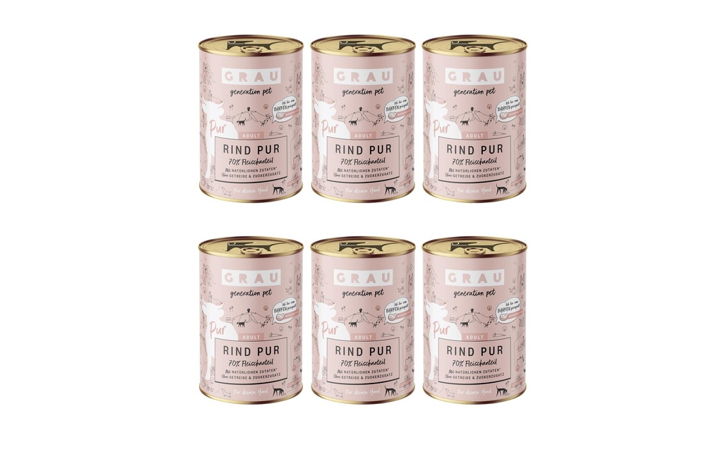 Grau Alimentation humide Bœuf pur 6 x 400 g
