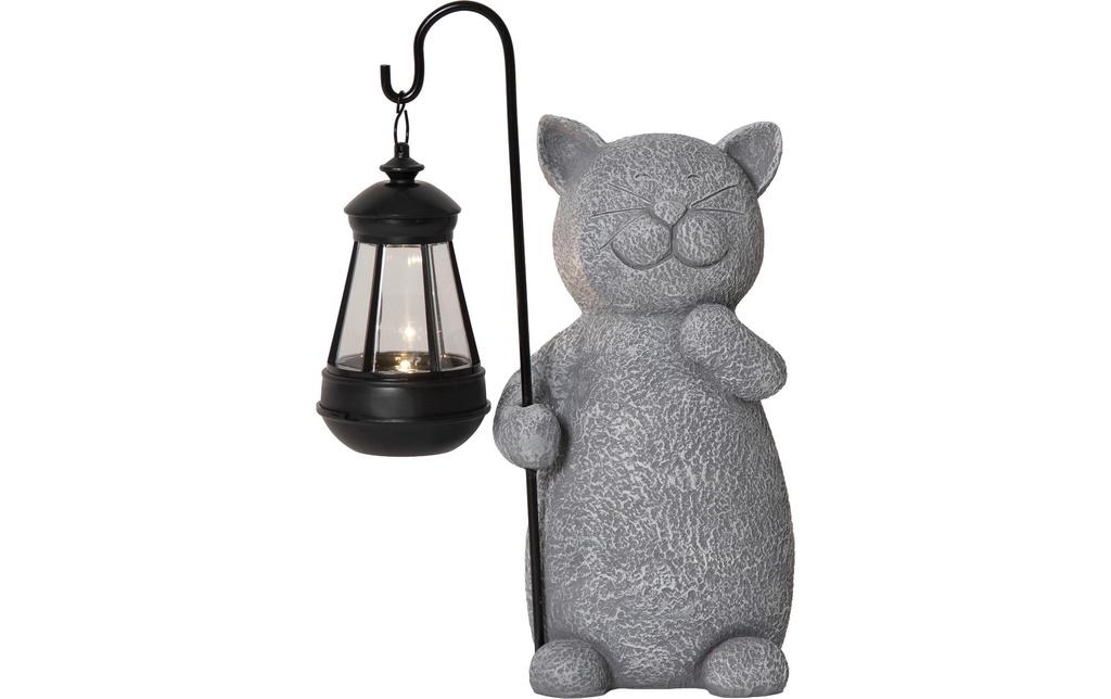 Star Trading Décoration solaire Smilla 22 cm Gris