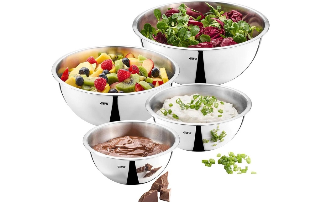 GEFU Kits de bol mélangeur Cavaro 1 l/1.5 l/2.7 l/3.5 l, Argenté