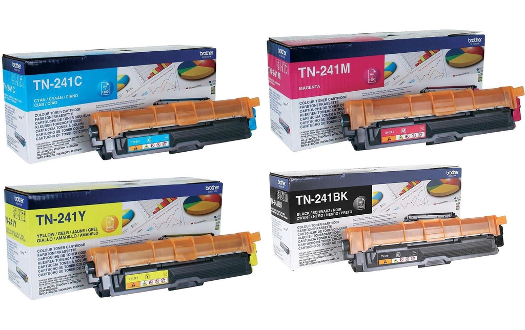 Brother Kits de toner TN-241 Magenta/Yellow/noir/Cyan