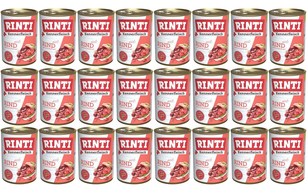 Rinti Alimentation humide Kennerfleisch pur boîte de bœuf, 24 x 400 g