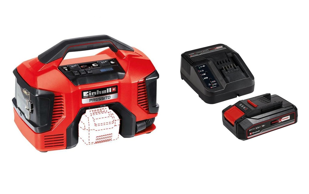 Einhell Compresseur à batterie Hybrid Pressito Kit
