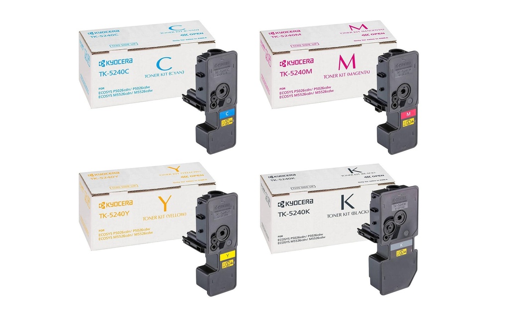 Kyocera Kits de toner TK-5240 Magenta/Yellow/noir/Cyan