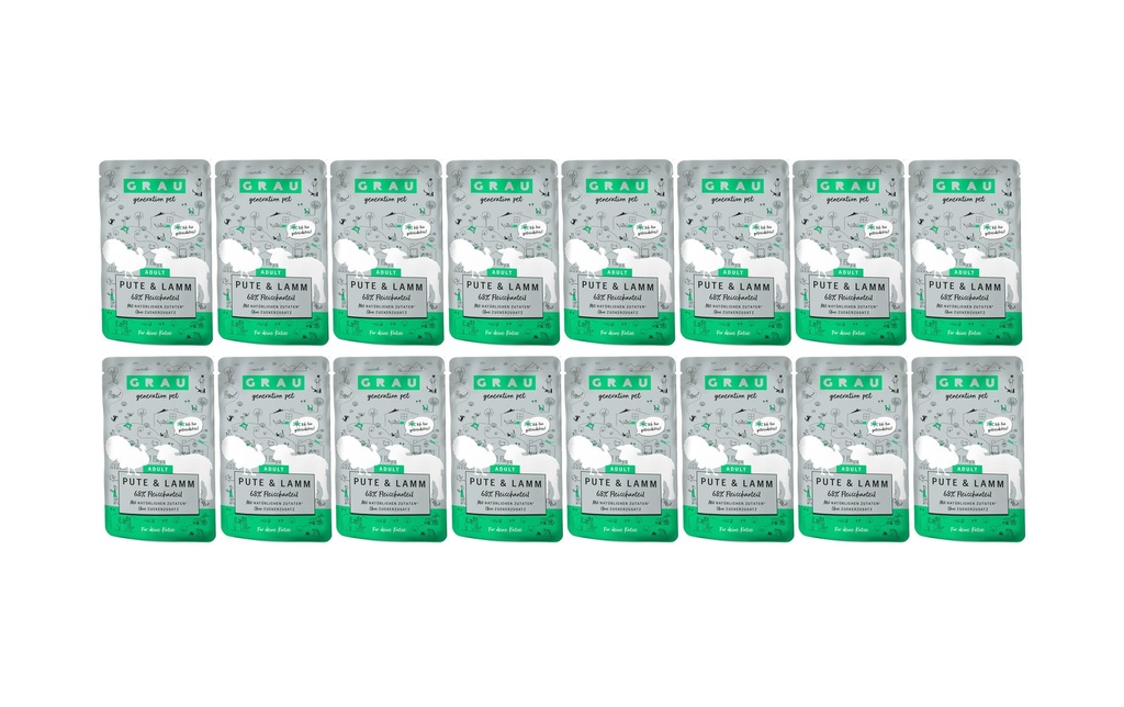 Grau Alimentation humide Dinde et agneau 16 x 125 g