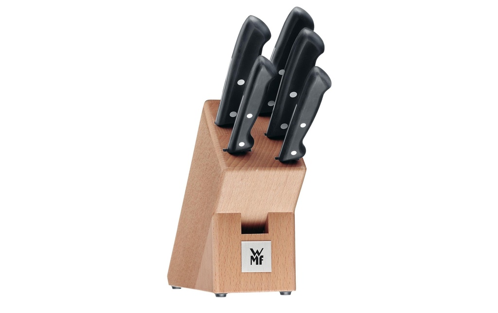 WMF Kits de bloc de couteaux avec couteaux bois de hêtre marron