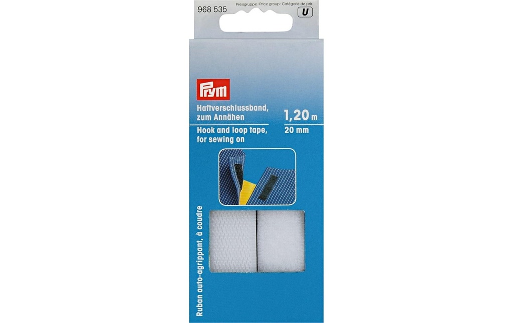 Prym Fermeture à Velcro 1.2 m pour la couture, Weiss