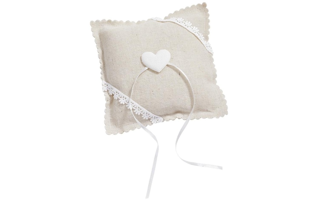 HobbyFun Accessoires de mariage Coussin pour anneau 14 cm, crème