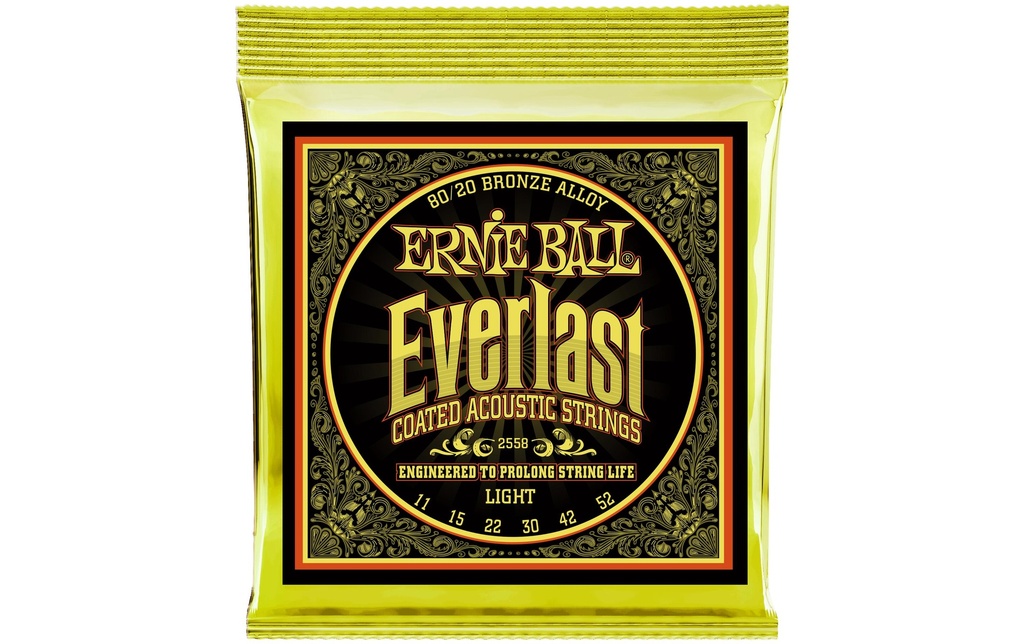Ernie Ball Cordes de guitare 2558 Everlast CB 80/20 – Light 11-52