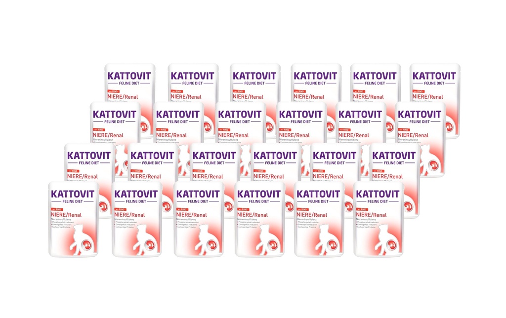 Kattovit Alimentation humide Rein/Renal Bœuf, 24 x 85 g