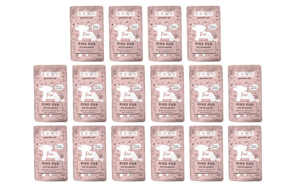 Grau Alimentation humide Bœuf pur 16 x 125 g