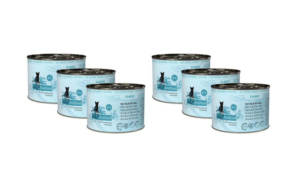 catz finefood Alimentation humide No.13 Hareng & crevettes, 6 x 200 g