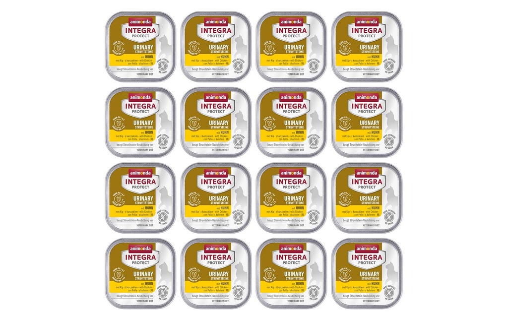 Animonda Integra Protect Nourriture humide Calculs urinaires de poulet, 16 x 100 g