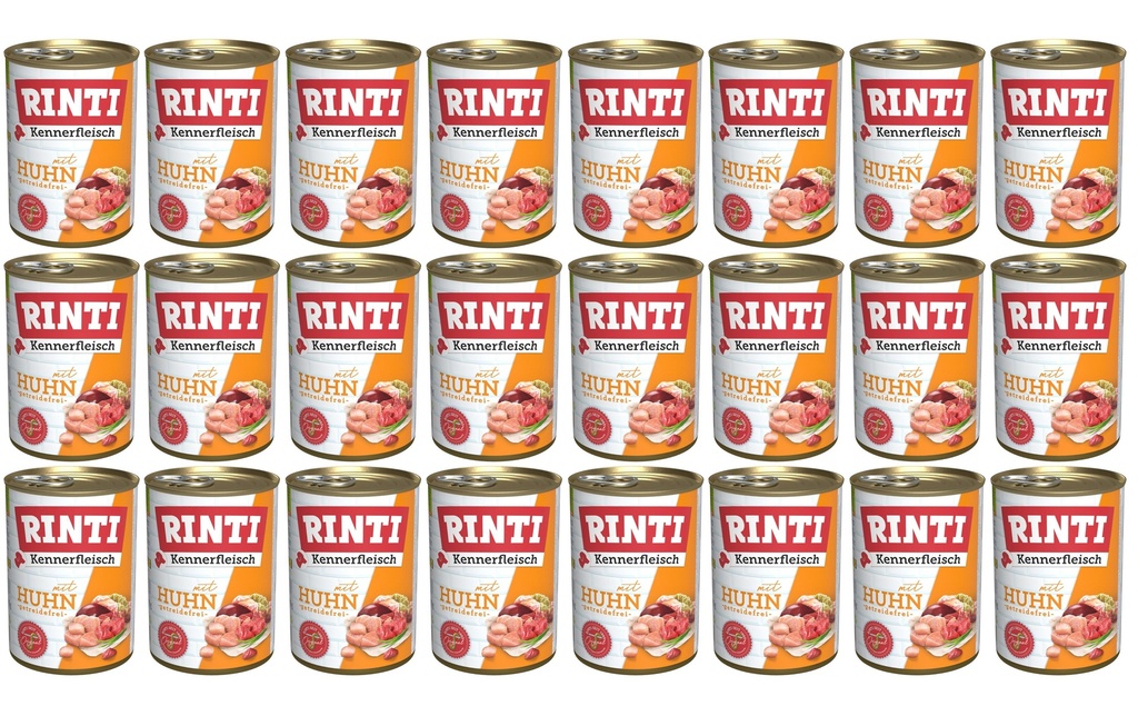Rinti Alimentation humide Kennerfleisch pur boîte de poulet, 24 x 400 g