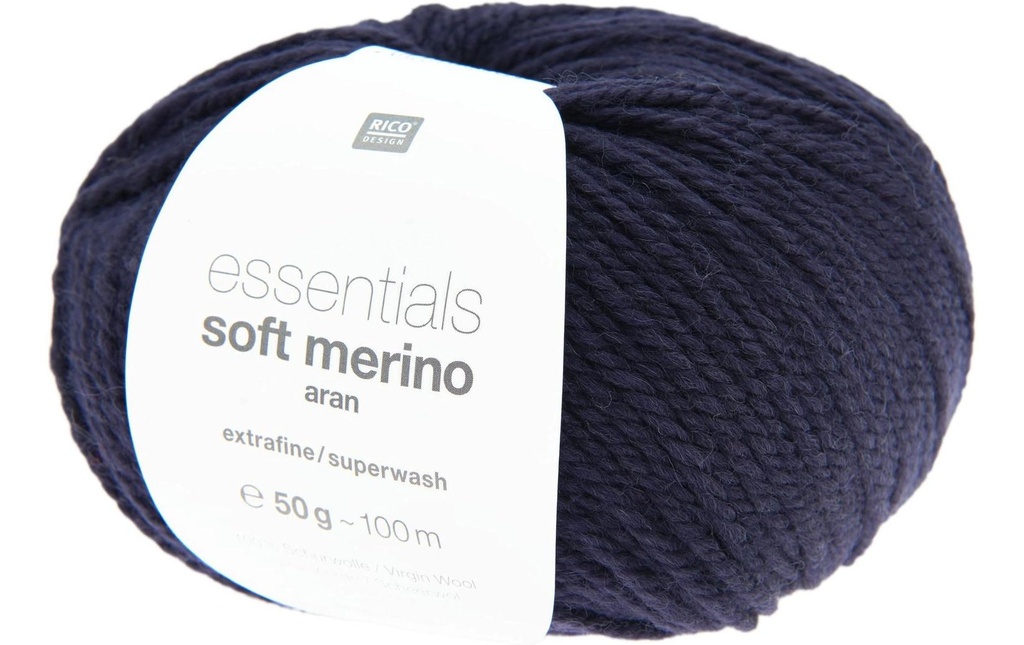 Rico Design Laine Soft Merino aran 50 g, bleu nuit