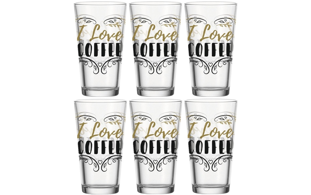 Montana Verre à latte macchiato I Love Coffee 330 ml, 6 Pièce/s
