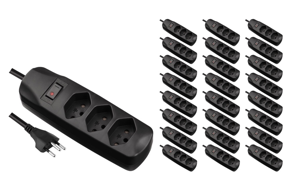 FURBER.power Bloc multiprises 3x T13 avec interrupteur, 25 pièces