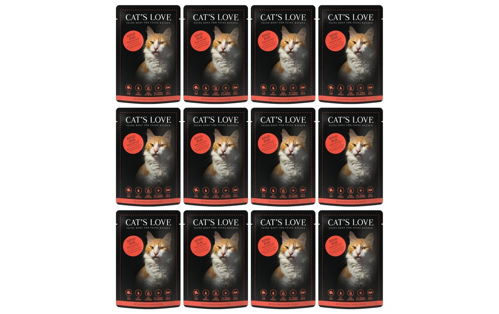Cat's Love Alimentation humide Adulte boeuf, 12 x 85 g
