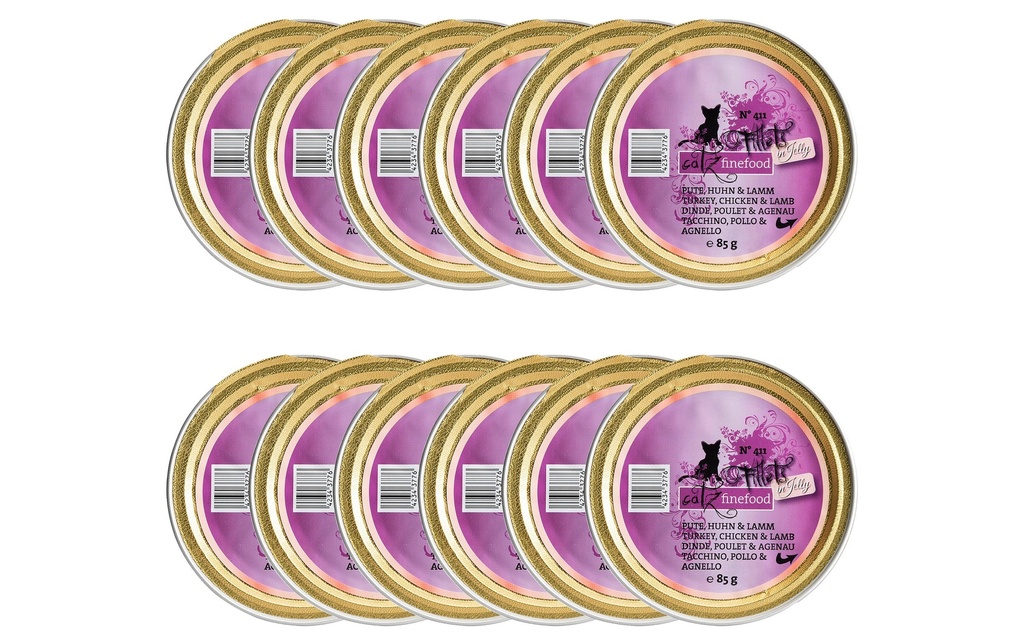 catz finefood Alimentation humide Fillets No.411 Dinde, poulet & agneau, 12 x 85 g