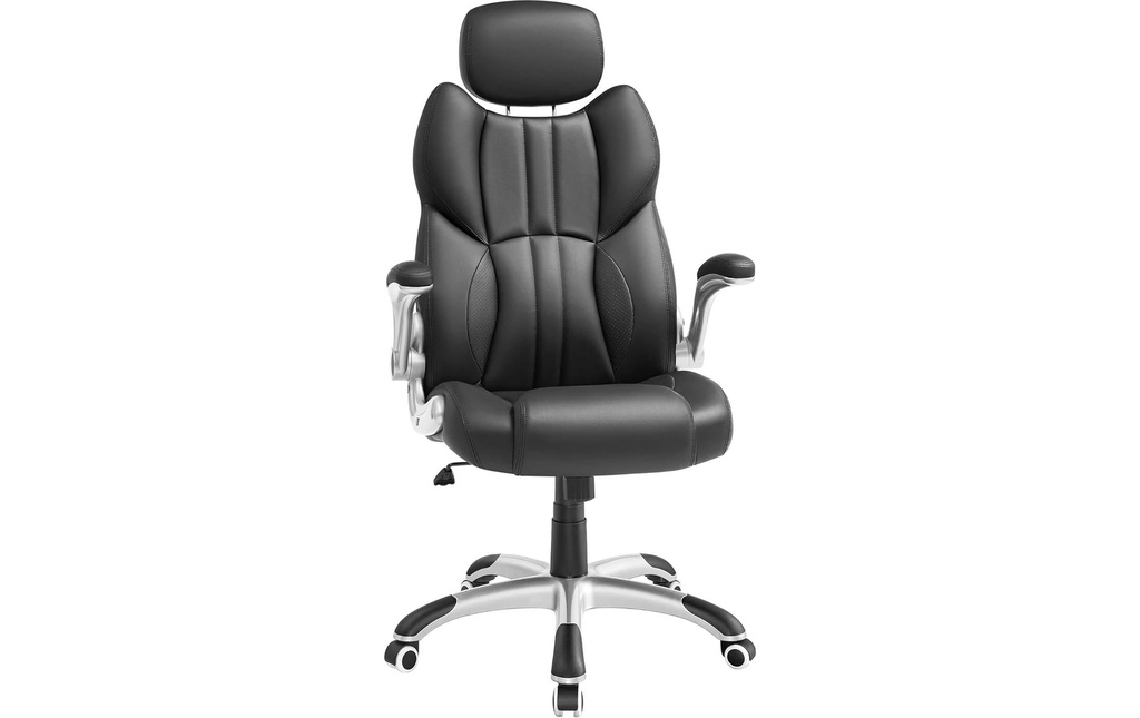 Songmics Chaise de bureau avec accoudoirs Noir