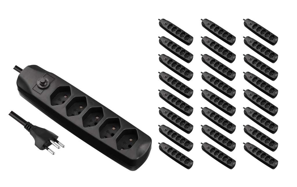 FURBER.power Bloc multiprises avec protection contre les surcharges 5x T13, 25 pièces