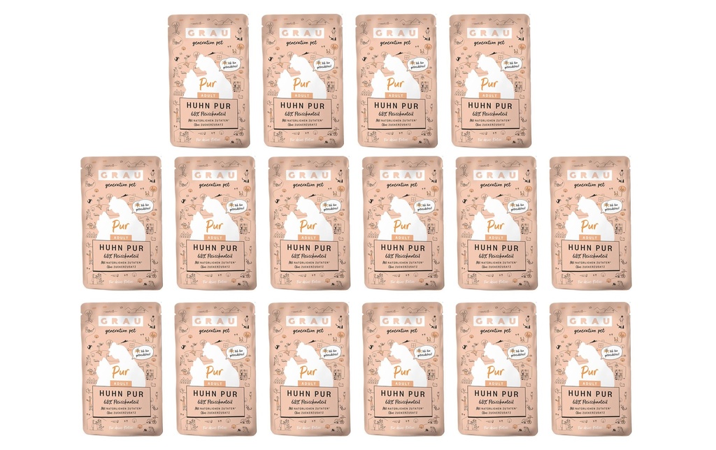 Grau Alimentation humide Poulet pur 16 x 125 g