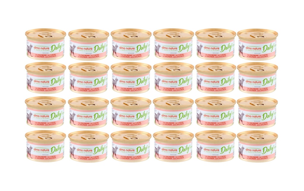 Almo Nature Alimentation humide Daily Mousse au saumon 24 x 85g