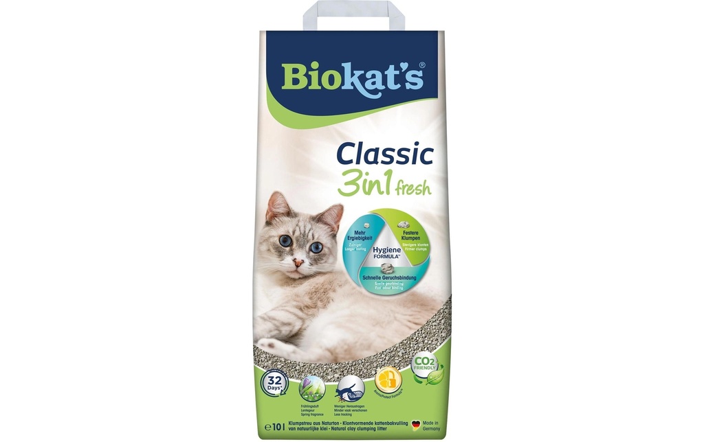 Biokat's Litière pour chat Classic 3in1 Fresh, 10 l