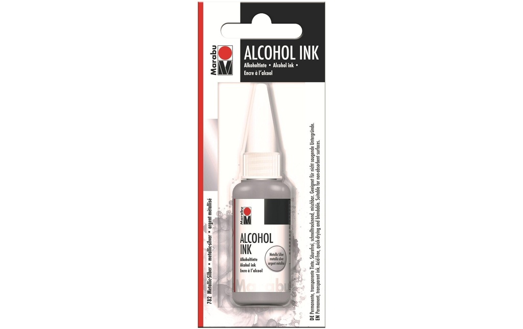 Marabu Encre à l’alcool Ink Metallic argent 20 ml
