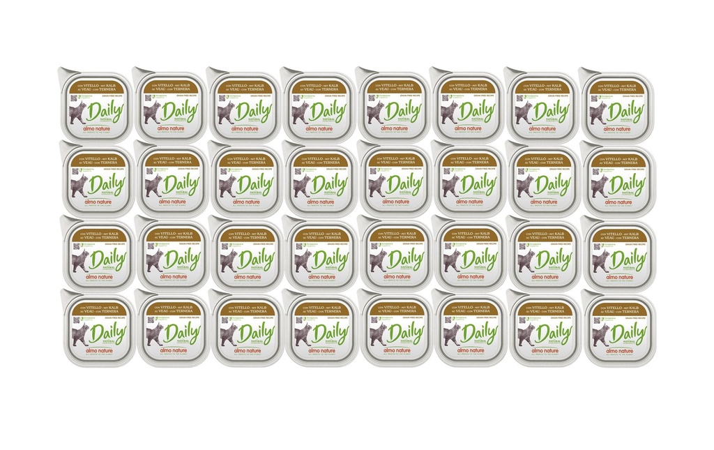Almo Nature Alimentation humide Daily avec veau 32 x 100g