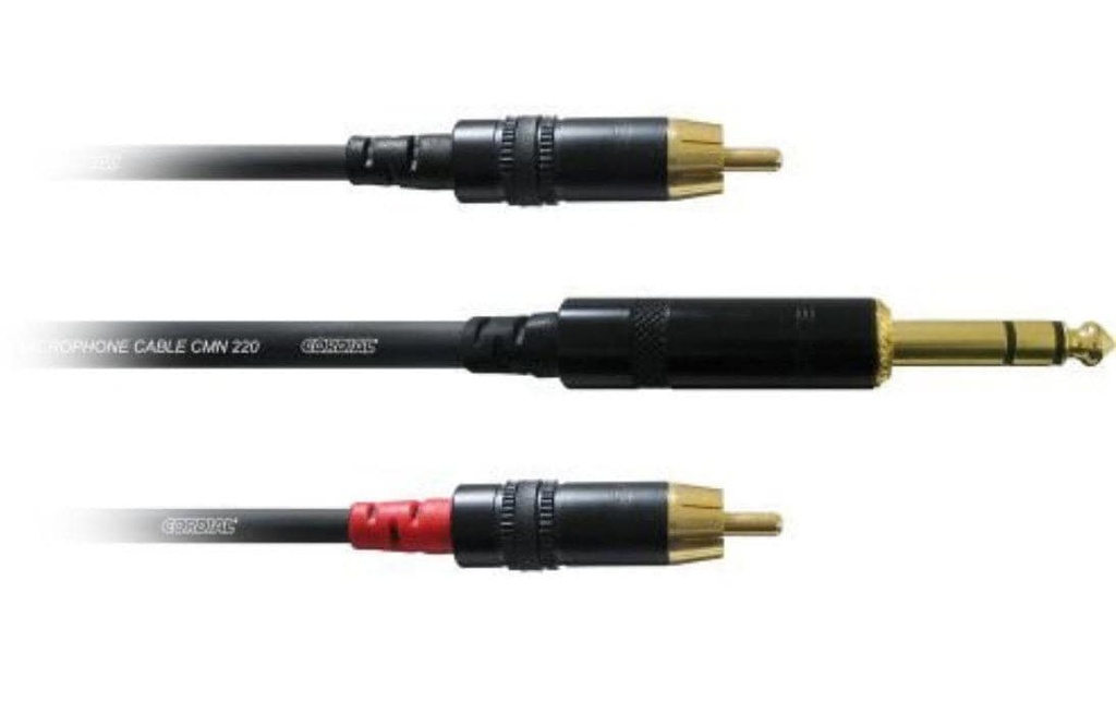 Cordial Câble audio CFY 0.9 VCC jack 6.3 mm - Cinch 0.9 m