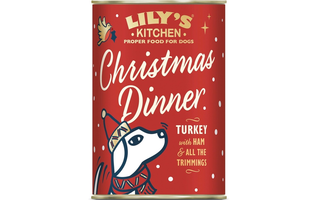Lily's Kitchen Alimentation humide Christmas Dinner Turkey with Ham 400 g