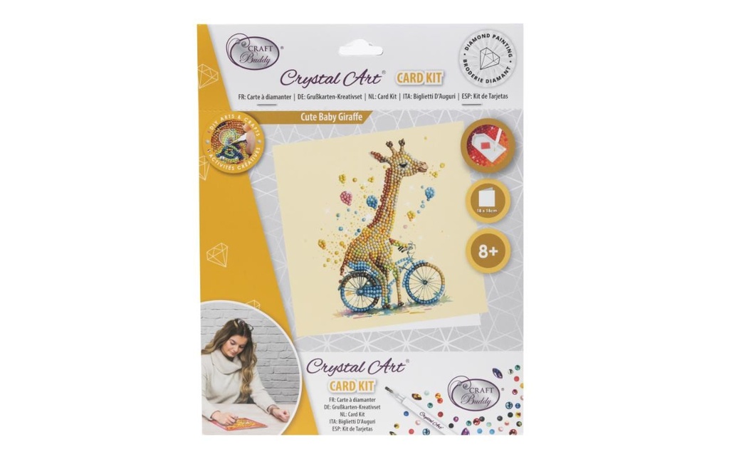 CRAFT Buddy Kits de bricolage Crystal Art Card Girafe