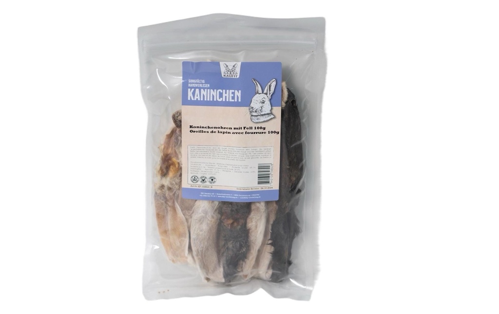 Kaufit Oreilles de lapin avec fourrure, 100 g