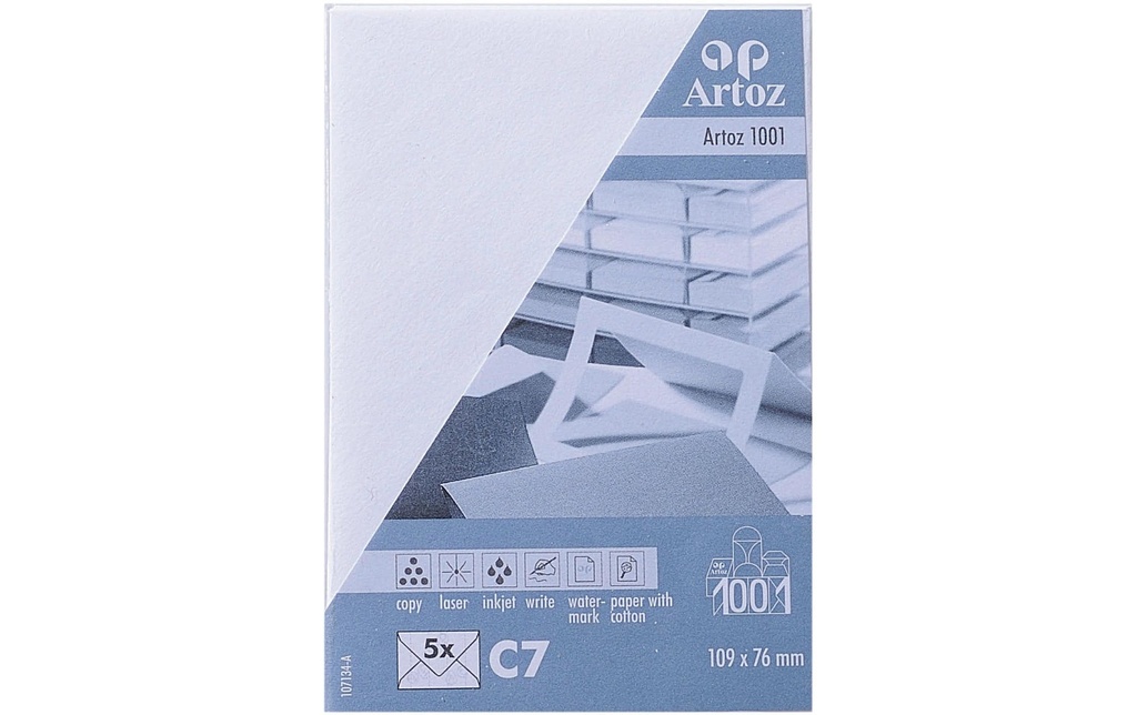 Artoz Enveloppe 1001 C7, 5 pièces, Blanc