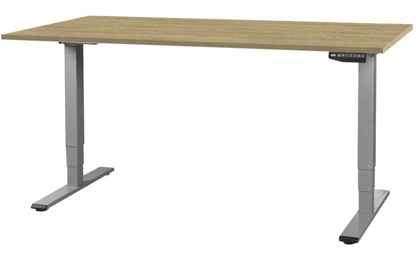 Contini table de bureau réglable en hauteur 1,4 x 0,8 m, chêne/gris foncé