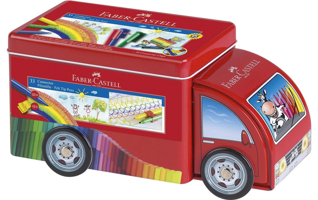 Faber-Castell Crayon feutre Connecteur Camion, 33 crayons