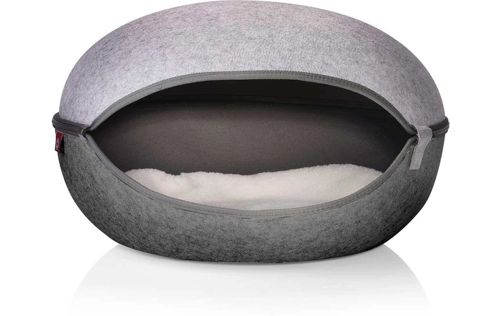 CanadianCat Niche douillette Nid de chat, Gris clair/Gris foncé