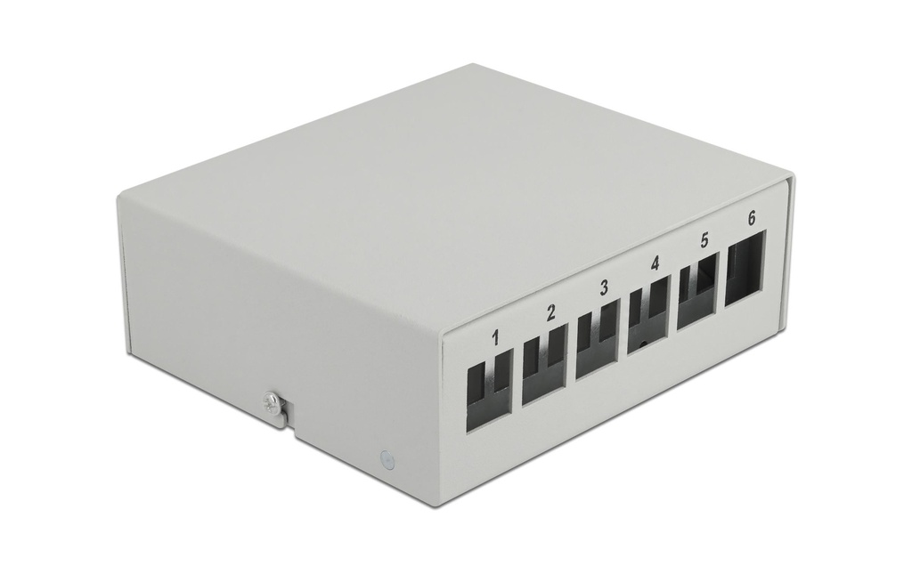 Delock Boîtier Panneau de distribution Keystone 6 ports gris