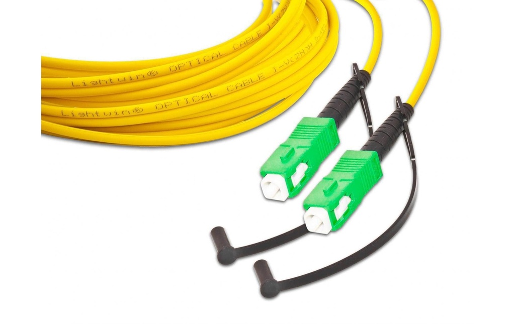 Lightwin Câble patch à fibre optique SM SC/APC – SC/APC, OS2, Simplex, 10 m