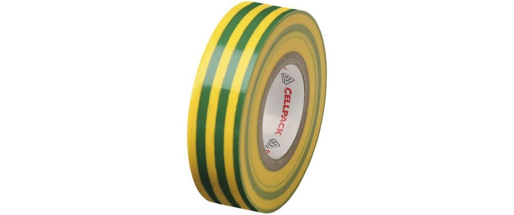 Cellpack AG Bande isolante 10 m x 15 mm, Jaune/Vert