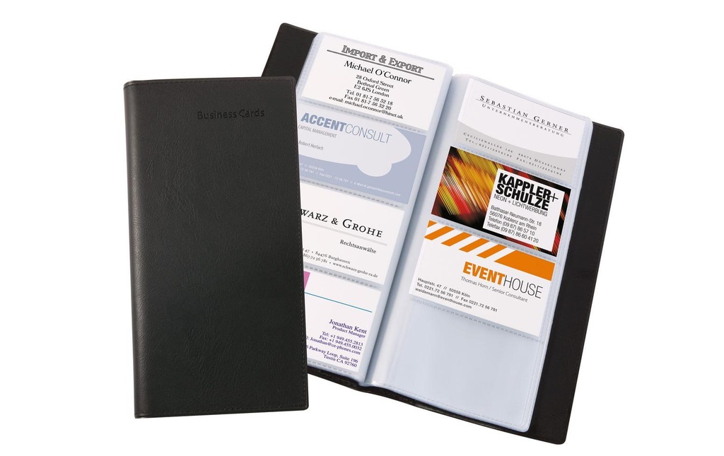 Sigel Classeur de cartes de visite 12.2 x 24.8 x 1.2 cm, noir