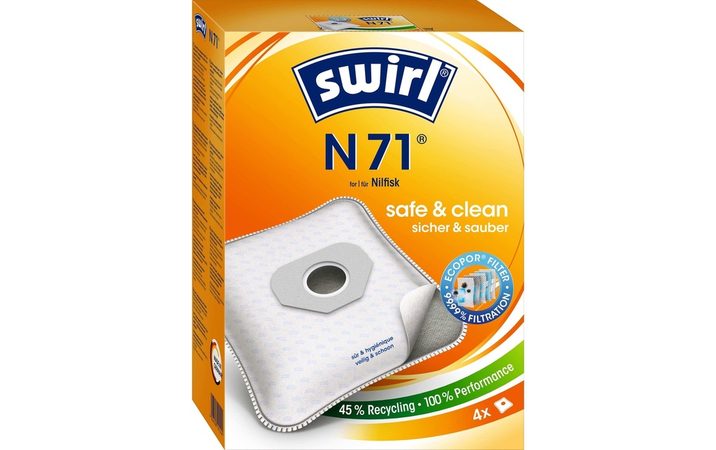 Swirl Sac filtrant pour aspirateur N 71 4 Pièce/s