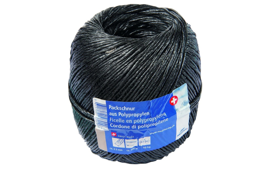 Meister Ficelle d’emballage Ø 2.5 mm, 300 m, Noir