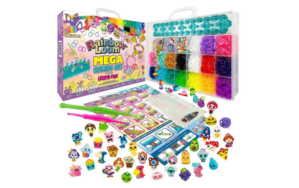 BANDAI Kits de bricolage Rainbow Loom Mega Combo Set – Loomi-Pals