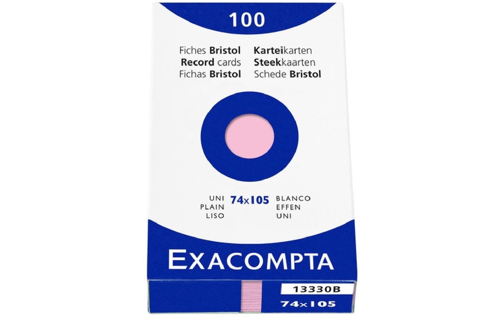 Exacompta Fiches A7, rose, vierges, 100 pièces