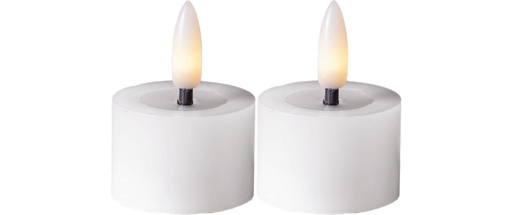 Star Trading Set de bougies à chauffe-plat LED 2 Pack Flow 5 cm – blanc