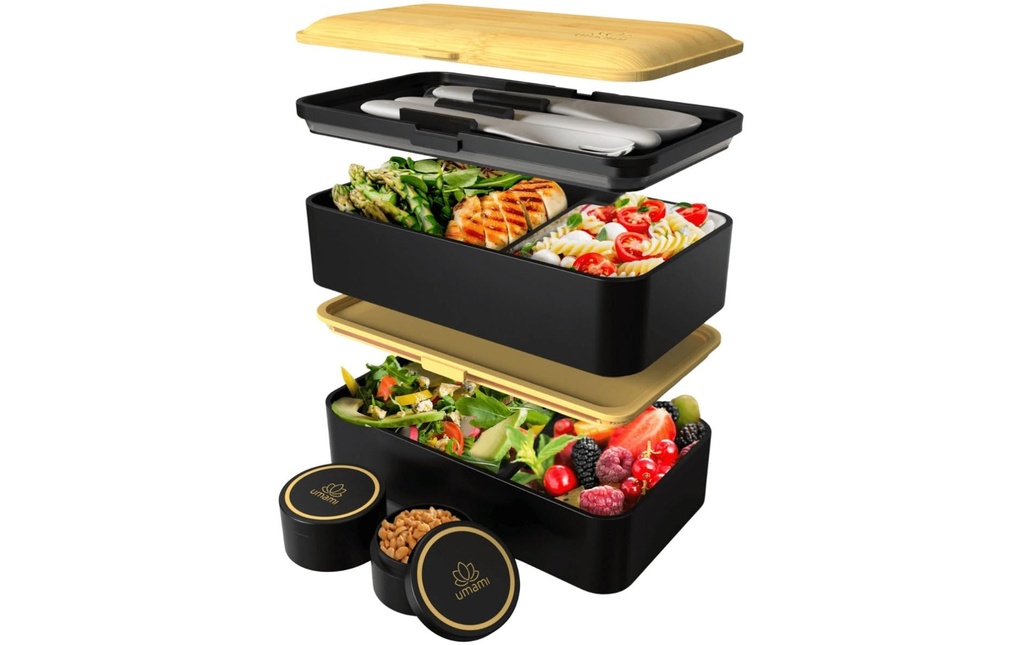Umami Boîte casse-croûte Original L Black und Bamboo